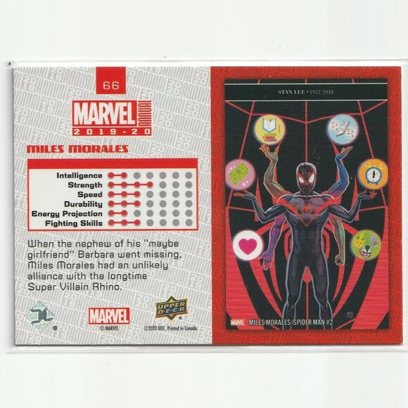 2019-20 Upper Deck Marvel Annual Fractal MILES MORALES ePack Online Exclusive 66 - Picture 2 of 2